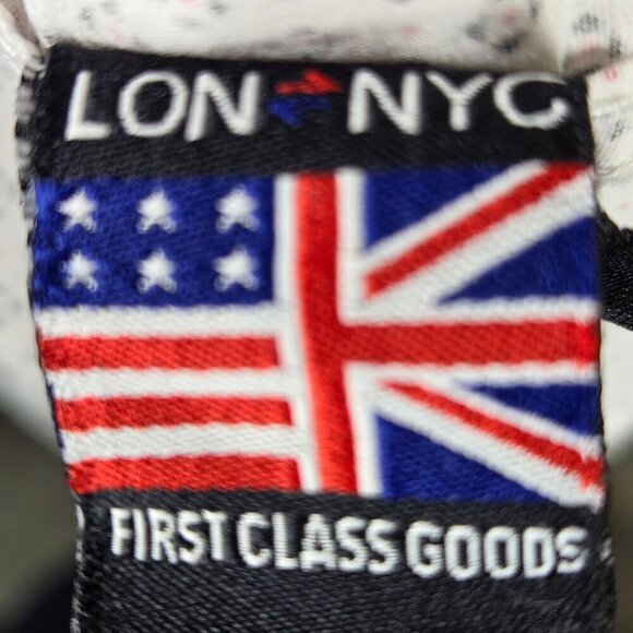 LON NYC Across The Pond Size L Diamond and Dot Pattern Short Sleeve Button Down - Picture 12 of 16